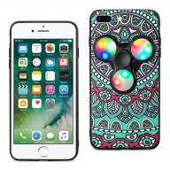 REIKO DESIGN THE INSPIRATION OF PEACOCK IPHONE 7 PLUS/ 6 PLUS/ 6S PLUS CASE WITH LED FIDGET SPINNER CLIP ON IN TEAL