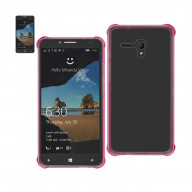 REIKO ALCATEL ONE TOUCH FIERCE XL MIRROR EFFECT CASE WITH AIR CUSHION PROTECTION IN CLEAR HOT PINK