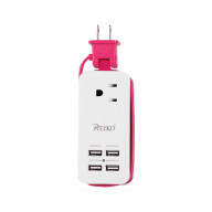 REIKO 4 AMP HOME TRAVEL CHARGING STATION IN HOT PINK