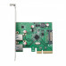 PCI-Express 2.0 x4, 2-Port USB 3.1 Type-A Controller Card, ASMedia ASM1142A Chipset, with Low Profile Bracket