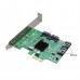 PCIe x1 Interface Version 1.0, 4-Port Internal SATA 6Gbps Controller Card, Non-Raid, Marvell 88SE9215 Chipset, with Low Profile Bracket