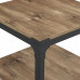 Angle Iron Rustic Wood End Table, Set of 2 - Barnwood