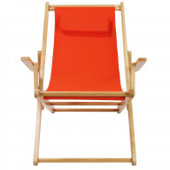 Sling Chair Natural Frame-Orange Canvas