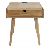 Freedom Nightstand/End Table with USB Ports Made of Solid American Oak