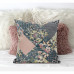Arizona Floral Patches Suede Blown and Closed Pillow by Amrita Sen in Red Green