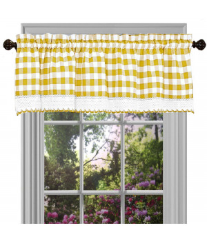Ergode Buffalo Check Window Curtain Valance - 58x14 - Yellow