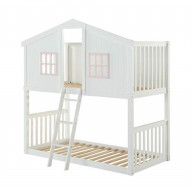 Twin/Twin Bunk Bed White & Pink