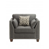 Laurissa - Chair & 3 Pillows Light Charcoal Linen