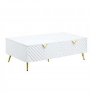 LV01140 End Table, White High Gloss Finish - Gaines ( 1Pc/1Ctn )