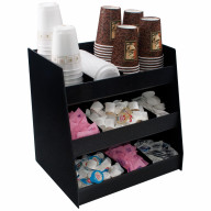 Vertical Condiment Organizer, 3 Shelves, 9 Compartments, Black
