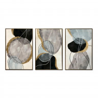 Endocrine 24x36 Set of 3 Paintings with Gold Frames