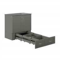 Southampton Murphy Bed Chest Twin Extra Long Grey with Charging Station
