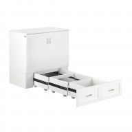 Hamilton Murphy Bed Chest Twin Extra Long White with Charging Station