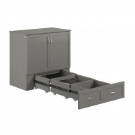 Hamilton Murphy Bed Chest Twin Extra Long Grey with Charging Station