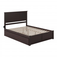 Nantucket Queen Bed with Footboard and Twin Extra Long Trundle in Espresso