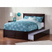 Madison Queen Bed with Footboard and Twin Extra Long Trundle in Espresso