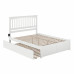 Mission Queen Bed with Footboard and Twin Extra Long Trundle in White