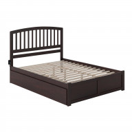 Richmond Queen Bed with Footboard and Twin Extra Long Trundle in Espresso
