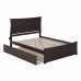 Metro Queen Bed with Matching Footboard and Twin Extra Long Trundle in Espresso