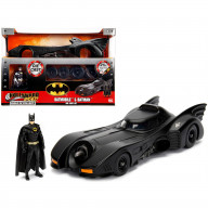 Model Kit Batmobile Matt Black with Batman Diecast Figurine 