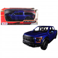 2017 Ford F-150 Raptor Pickup Truck Blue with Black Wheels 1/27 Diecast Model Car by Motormax