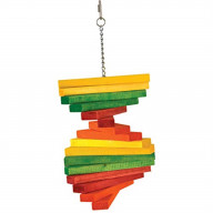 Colored Wooden Blocks Spiral - 17.5 x 8 x 8