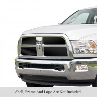 2010-2012 Ram 2500 Not For Laramie Package/2010-2012 Ram 3500 Not For Laramie Package Stainless Steel Black Powder Coated Finish Horizontal Billet Black Stainless Steel Billet Grille
