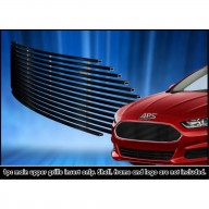 2013-2016 Ford Fusion Chrome Pcs Need To Be Removed. Stainless Steel Black Powder Coated Finish Horizontal Billet Black Stainless Steel Billet Grille