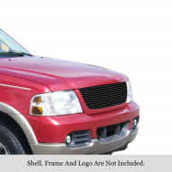 2002-2005 Ford Explorer Not For Sport And Sport Trac Stainless Steel Black Powder Coated Finish 8X6 Horizontal Billet Black Stainless Steel Billet Grille