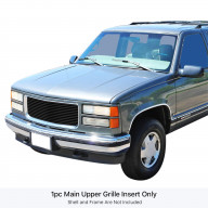 1994-1999 Gmc Yukon Not For Denali/1994-1998 Gmc C/K Pickup With Stacked Lights/1994-1999 Gmc Suburban Composite Plastic Lights Stainless Steel Black Powder Coated Finish 8X6 Horizontal Billet Black Stainless Steel Billet Grille