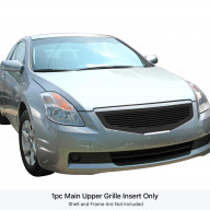2007-2009 Nissan Altima Coupe Stainless Steel Black Powder Coated Finish 8X6 Horizontal Billet Black Stainless Steel Billet Grille