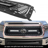 2018-2019 Toyota Tundra With Front Sensor Tss Stainless Steel Black Powder Coated Finish Laser Cut Mesh With 2 X 12