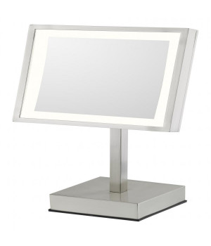 SINGLE-SIDED LED SQUARE FREESTANDING MIRROR - RECHARGEABLE