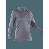 PERFORMANCE POLO, LONG SLEEVE, STEEL GREY , WOMENS, POLYESTER, XL