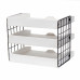 Elegant Designs Home Office Wood Desk Organizer Mail Letter Tray with 3 Shelves, White Wash