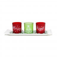 Elegant Designs Merry & Bright Christmas Candle Set of 3