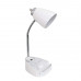 Limelights LD1056-WHT iPad Tablet Stand Book Gooseneck Organizer Desk Lamp with Holder and USB Port, White (Pack of 2)