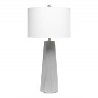 Lalia Home Concrete Pillar Table Lamp with White Fabric Shade
