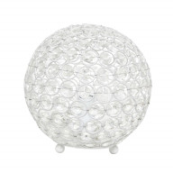 Elegant Designs Elipse 8 Inch Crystal Ball Sequin Table Lamp, White