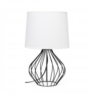 Simple Designs Geometrically Wired Table Lamp, White on Black