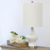 Elegant Designs Glass Gourd Shaped Table Lamp, White