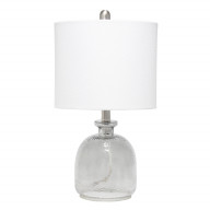 Elegant Designs Textured Glass Table Lamp, White