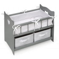 Doll Crib with Two Baskets - Executive Gray