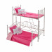 Scrollwork Metal Doll Loft Bed with Daybed and Bedding - White/Pink