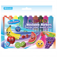 BAZIC 10 Colors Washable Scented Markers / Box Qty - 24