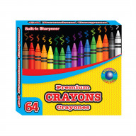BAZIC 64 ct. Premium Crayons w/sharpener