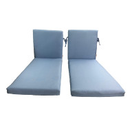 Sunbrella Designer Chaise Lounge Cushions- Knife Edge 2 Pk. Canvas Air Blue