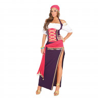 Gypsy Maiden - 5 pc costume - Purple/White - Size S