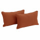 20-inch by 12-inch Double-corded Solid Twill Back Support Pillows with Inserts (Set of 2) - Spice