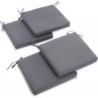 Blazing Needles Twill 19-Inch by 20-Inch by 3-1/2-Inch Zippered Cushions, Steel Grey, Set of 4 each pack (Pack of 2)